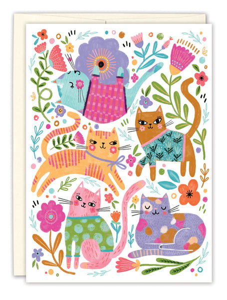 Biely & Shoaf - Colorful Cats Blank Card
