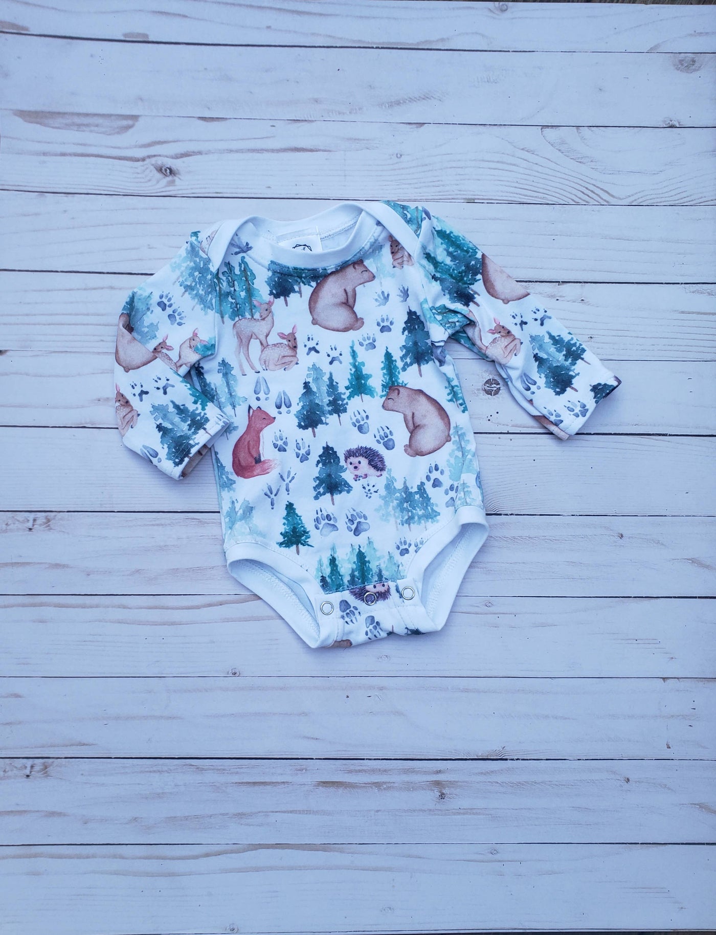 Small Blessings Design - Woodland bodysuit,infant clothing, bodysuit,infant romper
