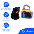 The Petting Zoo - Plush Animal Set with Purse -  9" Black Bear