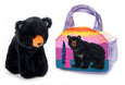 The Petting Zoo - Plush Animal Set with Purse -  9" Black Bear