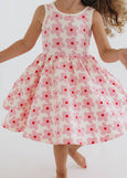 Good Apples Kids - Sleeveless Twirl Dress in Pink Daisies