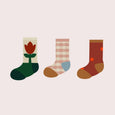 Little Green Radicals - Red Flowers Ankle Socks 3 Pack in box