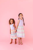 Bird & Bean® - Kids Bamboo + Tulle Dress - Astra Rainbow Twinkle 