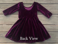 Fi and Me - Velvet Twirly Dress - Plum