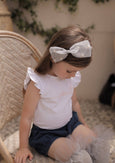 iMiN Kids - The Pearls Dancing in the Bow Headband Pink / Grey