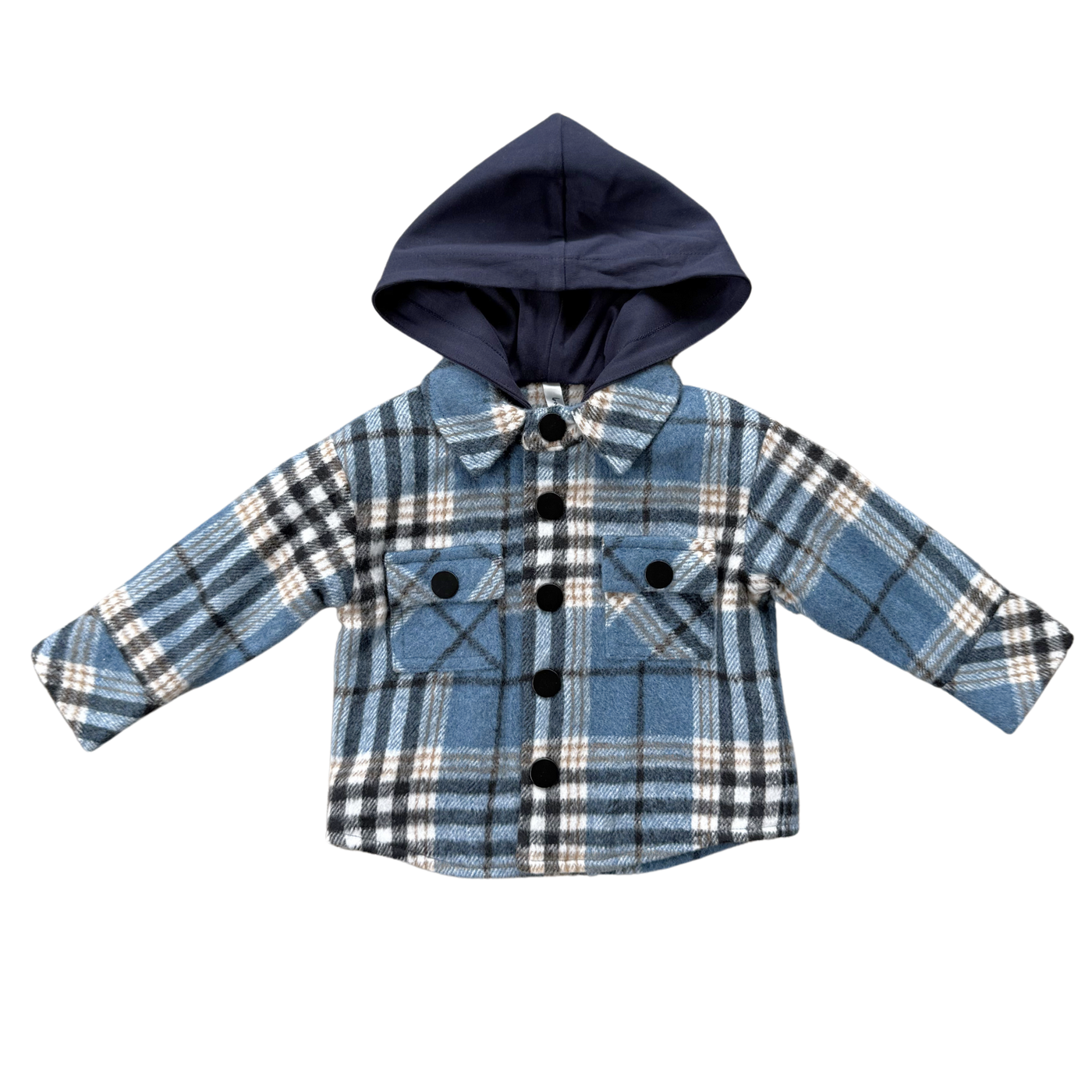 Babysprouts - Hooded Shacket - Misty Rose Plaid