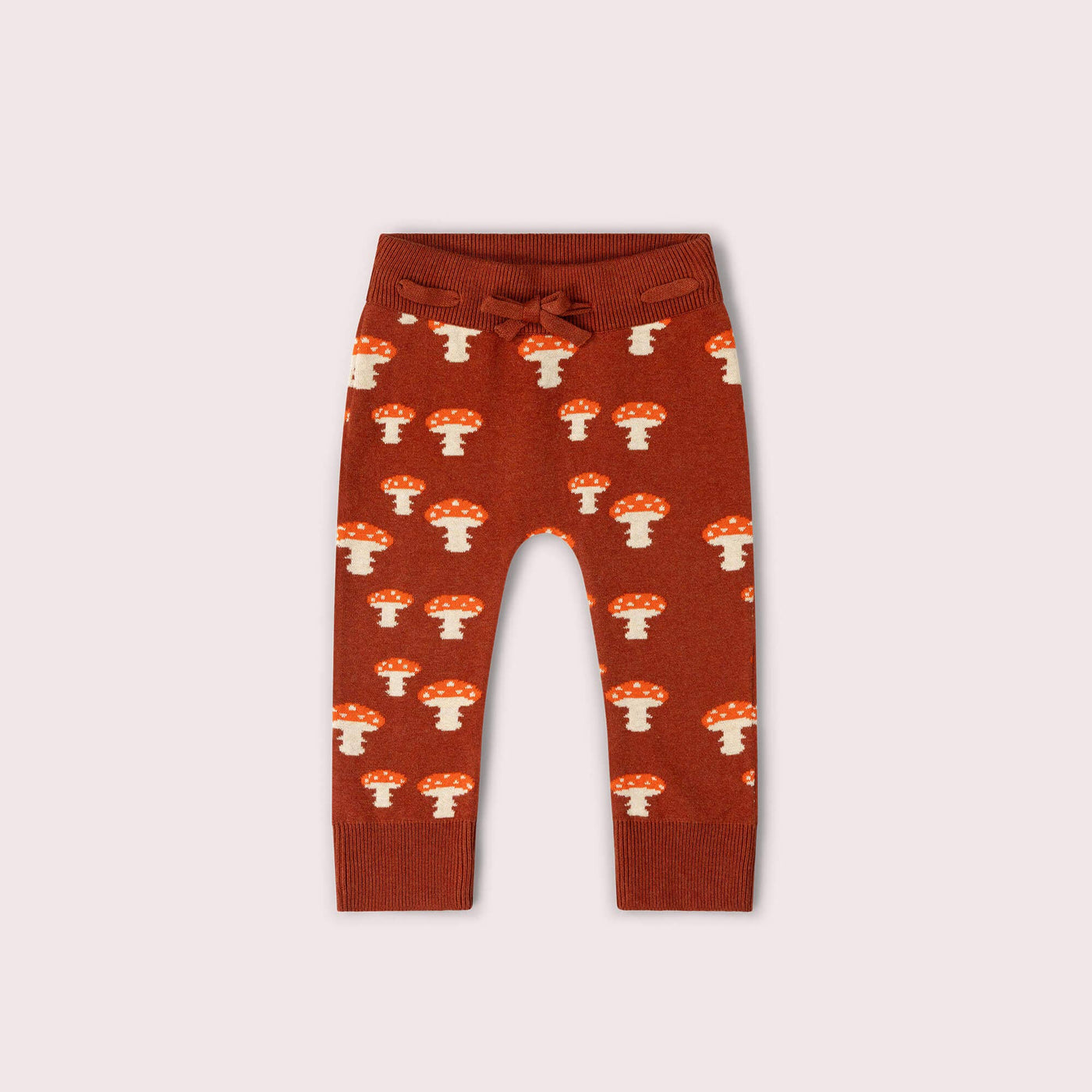 Little Green Radicals - Mushroom Tie Waist Knitted Joggers