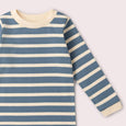 Little Green Radicals - Soft Blue Striped Long Sleeve T-Shirt