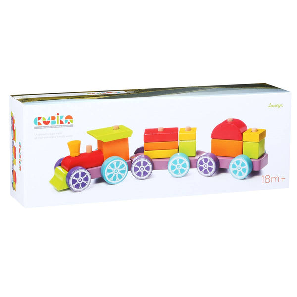 Toysmith - Cubika Wooden Rainbow Express Train
