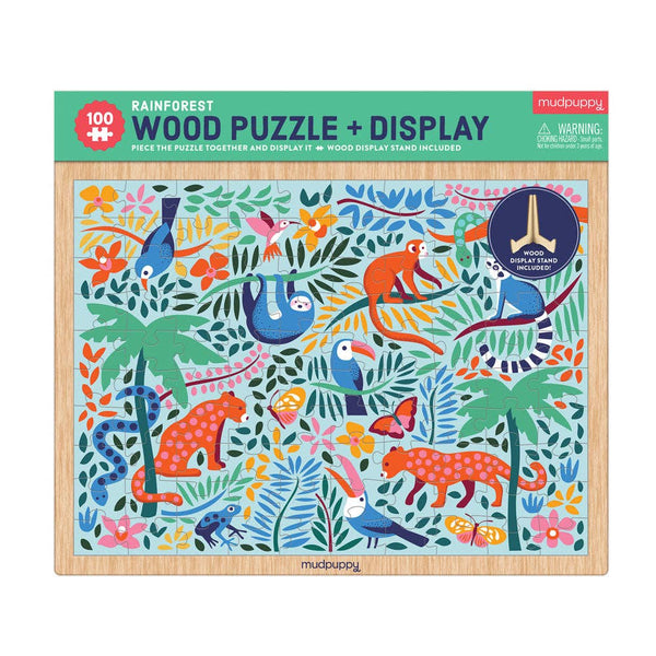 Chronicle Books - Rainforest 100 Piece Wood Puzzle + Display