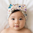 Mightly - Organic Cotton Baby Bow Turban: Botanical Floral