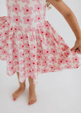 Good Apples Kids - Sleeveless Twirl Dress in Pink Daisies