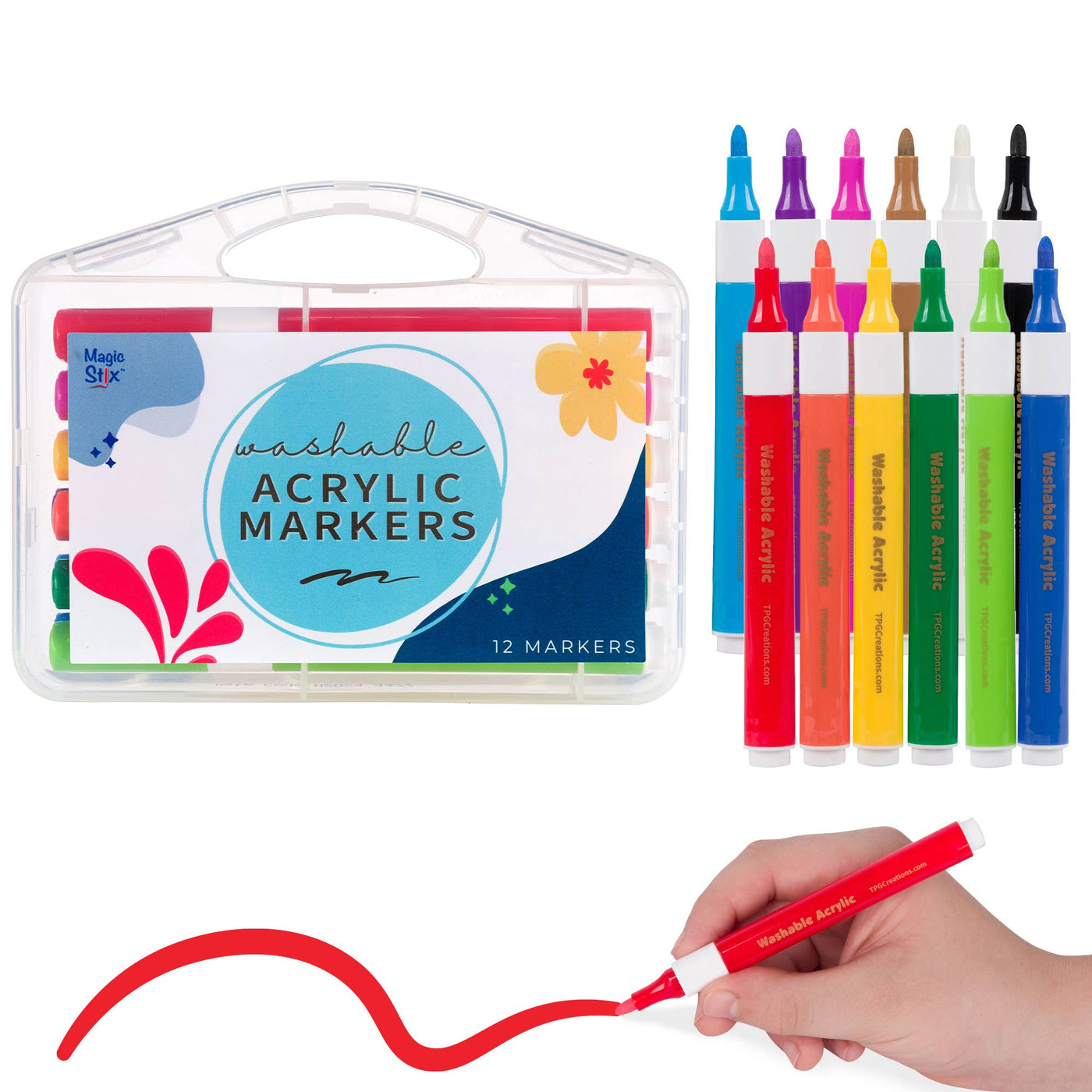 TPG Creations / The- Magic Stix 12 Washable Acrylic Markers