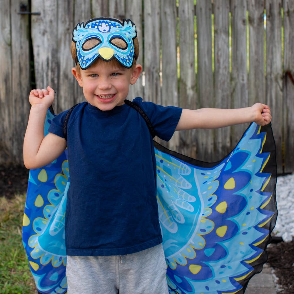 DREAMY DRESS-UPS® - Blue Owl Wings + Mask