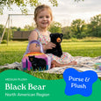 The Petting Zoo - Plush Animal Set with Purse -  9" Black Bear