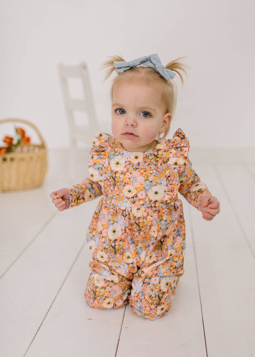 Ollie Jay - Mabel Romper in Pumpkin Bouquet | baby fall clothing