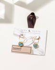 Luna Norte - Conversation Heart Mini Hoop Earrings- Aquamarine