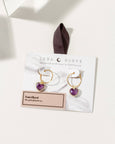 Luna Norte - Conversation Heart Mini Hoop Earrings - Amethyst