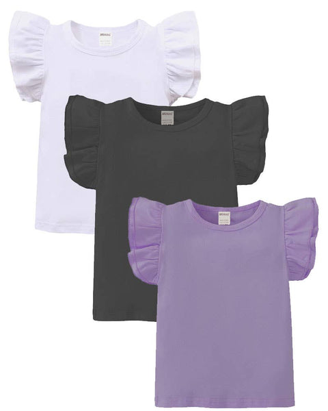 Girls Flutter Sleeve Top - MONAG