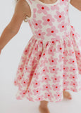 Good Apples Kids - Sleeveless Twirl Dress in Pink Daisies