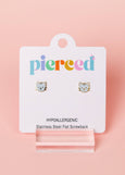 Pierced Co - Gray Cat Earrings