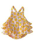 Lemon Sorbet / Organic Muslin Ruffle Sunsuit - SIIX Collection