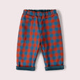 Little Green Radicals - Calm Sea Check Reversible Pull On Trousers