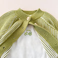The Blueberry Hill - 100% Cotton Brioche Cardigan - Green