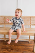 Black Floral Printed Boys Shirt & Shorts Set - Yo Baby