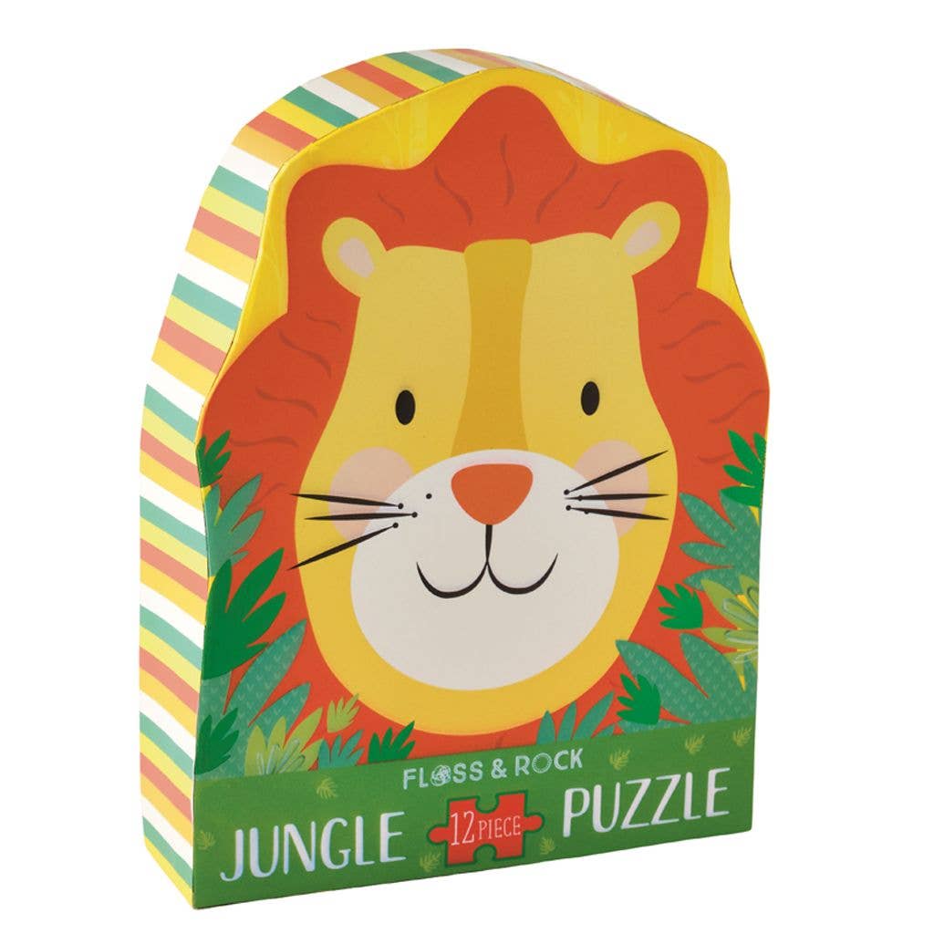 Floss & Rock - Lion 12pc Shaped Jigsaw with Shaped Box