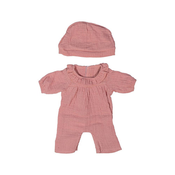 Miniland  - Pink Pajamas with hat for dolls 15"