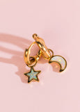 Pierced Co - Moon/Star Opal Charms