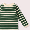 Little Green Radicals - Olive Green Striped Long Sleeve T-Shirt - Organic Cotton