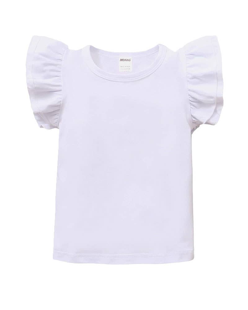 Girls Flutter Sleeve Top - MONAG