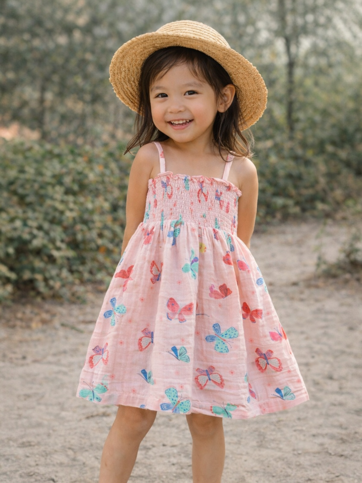 SIIX Collection - Whimsical Butterflies / Muslin Smocked Tube Dress