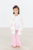 Mila & Rose - Coconut/Light Pink Heart Cozy Cardigan