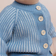 The Blueberry Hill - Cotton Brioche Cardigan Blue