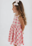 Good Apples Kids - Sleeveless Twirl Dress in Pink Daisies