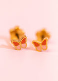 Pierced Co - Tiny Butterfly Colorblock Earrings