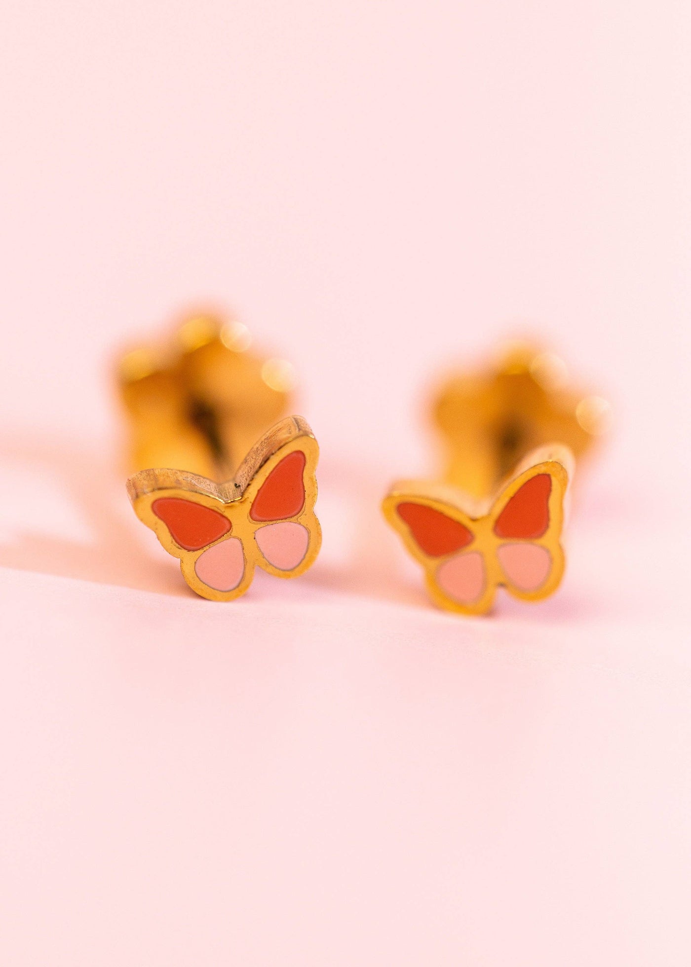 Pierced Co - Tiny Butterfly Colorblock Earrings
