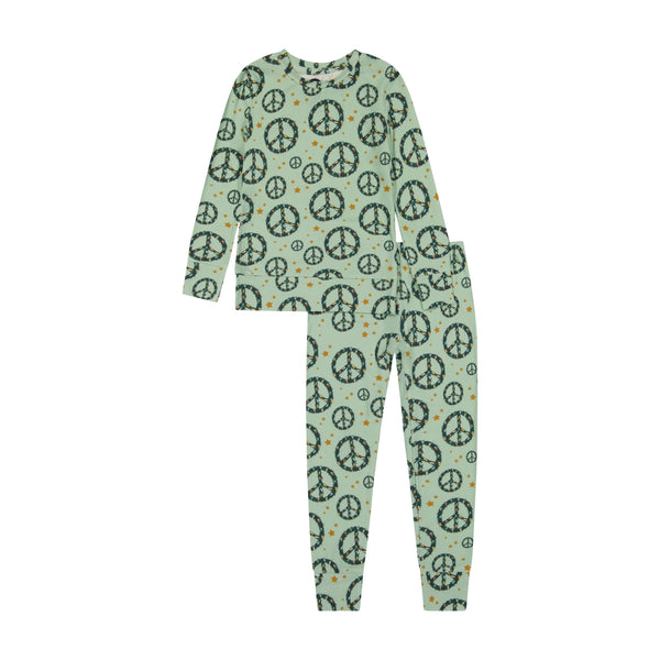Bird & Bean® - Kids Bamboo Pajamas - Christmas Peace + Joy
