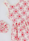Good Apples Kids - Sleeveless Twirl Dress in Pink Daisies