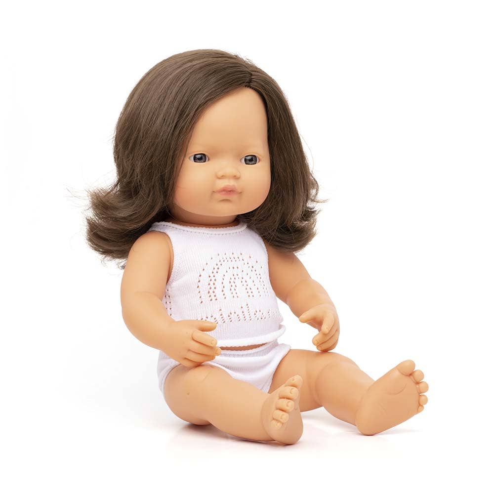 Miniland - Baby Doll Brunette Girl 15" inch