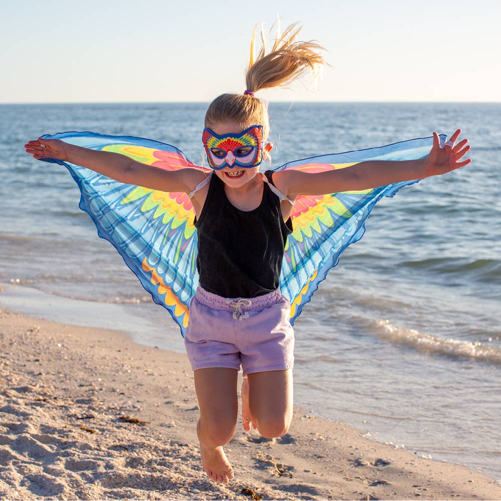 DREAMY DRESS Up- Scarlet Macaw Parrot Wings + Mask