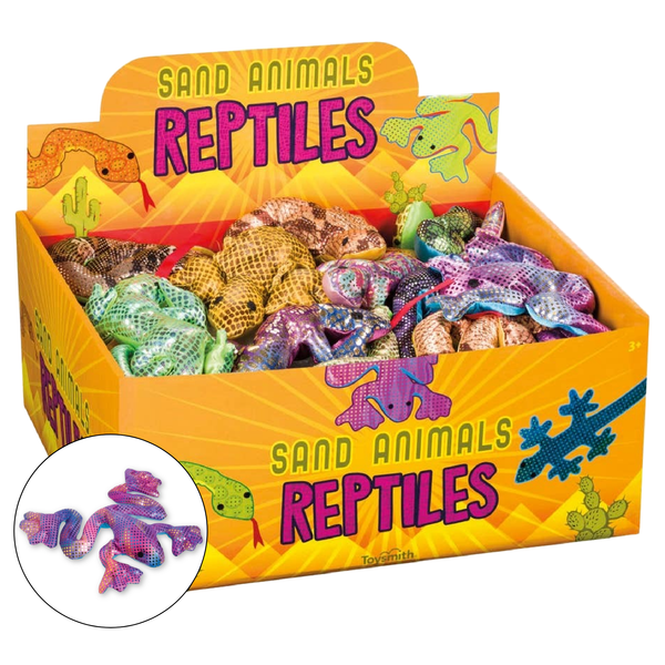 Toysmith - Reptile Sand Animals, Assorted Styles/Colors (squishy toy)