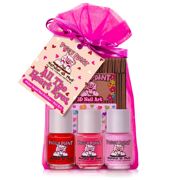 Piggy Paint - All the Heart Eyes Polish Set Non-Toxic Kids Nail Polish