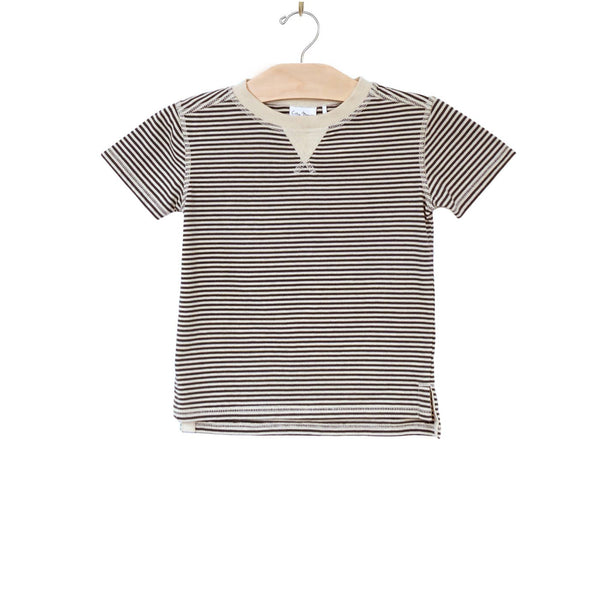 City Mouse Studio - Whistle Patch Tee- Stripes- Charcoal