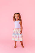 Bird & Bean® - Kids Bamboo + Tulle Dress - Astra Rainbow Twinkle 