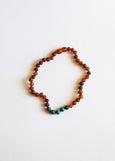 CanyonLeaf - Raw Cognac Amber + Malachite || Necklace