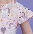 Bird & Bean® - Baby Tulle Skirted Bodysuit - Rainbow Unicorn